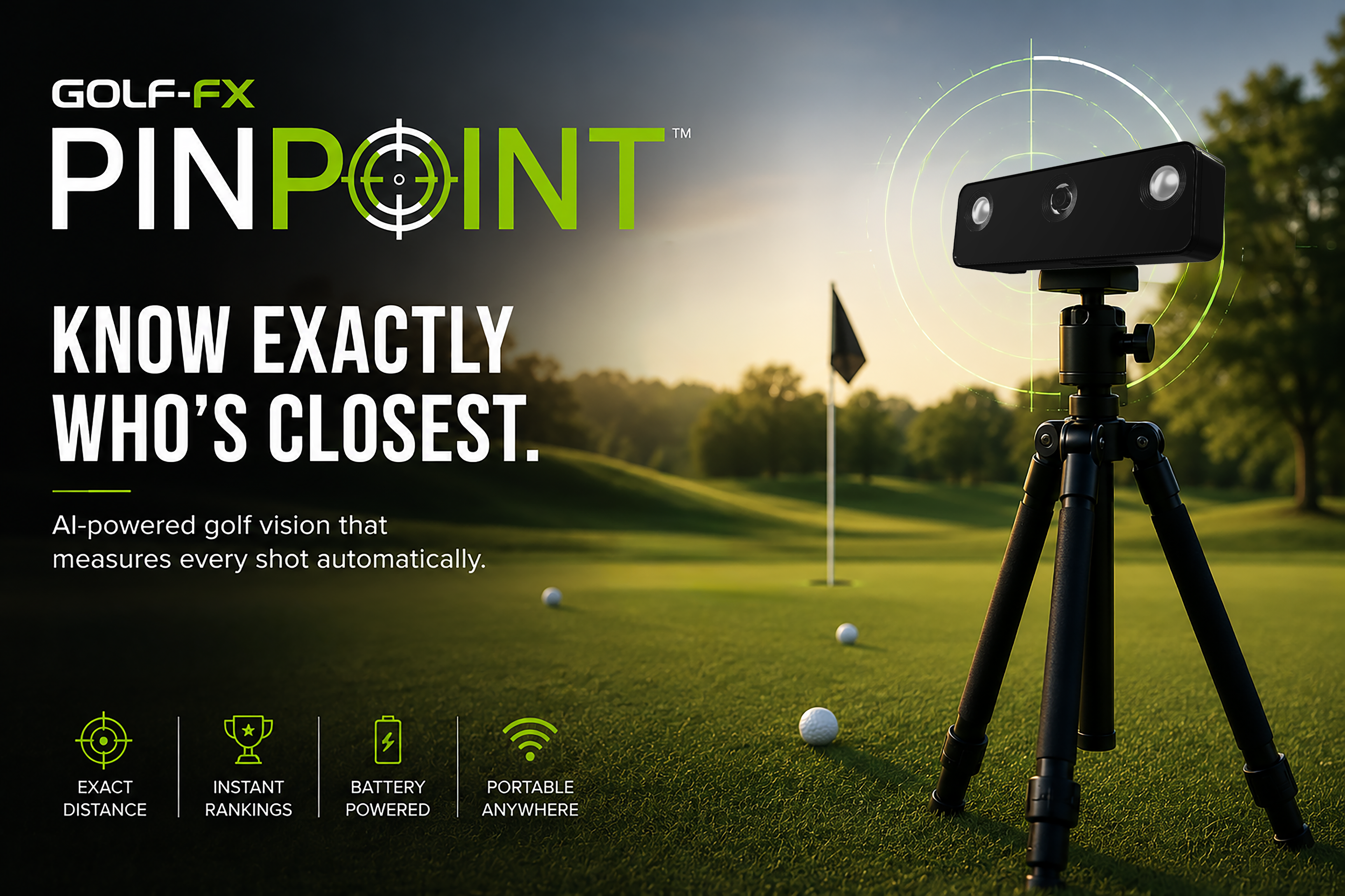 Pinpoint camera system on a golf green